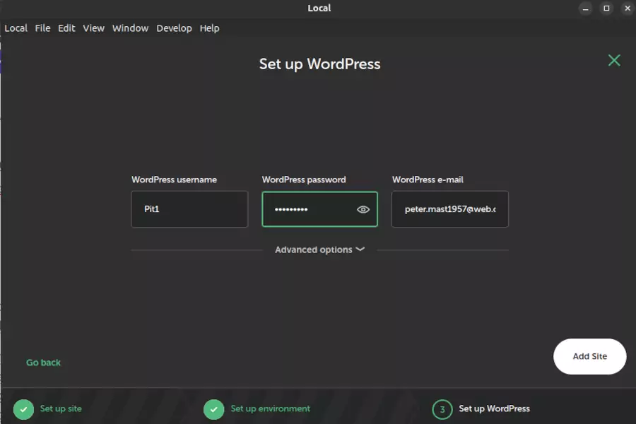 4. User+PWD+eMail-->Add Site